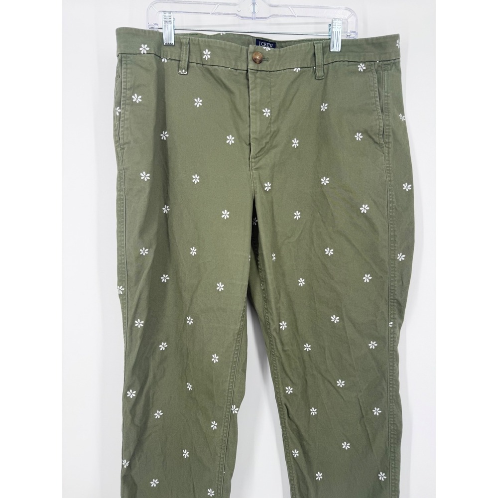 J. Crew Womens High Rise Girlfriend Chino Pants 16 Daisy Flower Boho Cottagecore - Picture 2 of 8